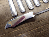 Vtg MCM 7 Pc Allegheny Metal Royal Stainless Dinner & Butter Knife Flatware Lot