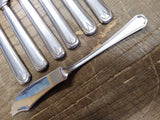 Vtg MCM 7 Pc Allegheny Metal Royal Stainless Dinner & Butter Knife Flatware Lot