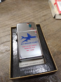 Vtg 1967 Zippo Slim Jet Avion Corp Polished Chrome Cigarette Lighter Papers Box!