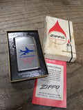 Vtg 1967 Zippo Slim Jet Avion Corp Polished Chrome Cigarette Lighter Papers Box!