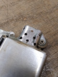 Vtg 1940's 3 Barrel Zippo Cigarette Lighter Patent #2032695 Brushed Chrome USA