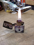 Vtg 2005 Zippo Lone Wolf Face Cigarette Lighter Chrome Working Nice Snap!