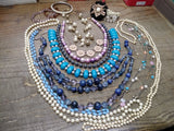 Vtg Jewelry Beaded Necklace & Bracelet Lot Multi Strand Glass Monet Worthington