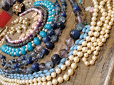 Vtg Jewelry Beaded Necklace & Bracelet Lot Multi Strand Glass Monet Worthington
