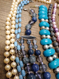 Vtg Jewelry Beaded Necklace & Bracelet Lot Multi Strand Glass Monet Worthington