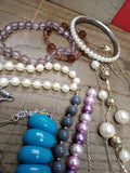 Vtg Jewelry Beaded Necklace & Bracelet Lot Multi Strand Glass Monet Worthington