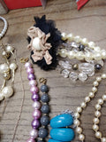 Vtg Jewelry Beaded Necklace & Bracelet Lot Multi Strand Glass Monet Worthington