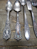 Vtg 5 Piece Silver Plated Fork Spoons Knife Lot Rogers National Community United