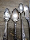 Vtg 5 Piece Silver Plated Fork Spoons Knife Lot Rogers National Community United