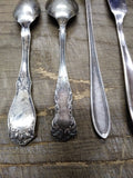 Vtg 5 Piece Silver Plated Fork Spoons Knife Lot Rogers National Community United