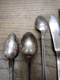 Vtg 5 Piece Silver Plated Fork Spoons Knife Lot Rogers National Community United