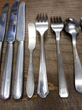 Vtg 13 Piece Assorted Flatware Lot Stainless Steel Forks Spoons Knives