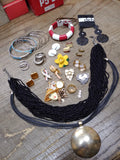 Vtg 23 Pc Estate Jewelry Lot w/Brooches Ring Necklace Cuff Links Buttons Pendant