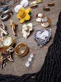 Vtg 23 Pc Estate Jewelry Lot w/Brooches Ring Necklace Cuff Links Buttons Pendant
