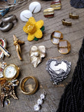 Vtg 23 Pc Estate Jewelry Lot w/Brooches Ring Necklace Cuff Links Buttons Pendant