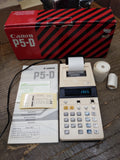 Vtg Canon P5-D Electronic Calculator Printer Instructions Working Original Box!