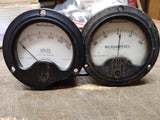 Vtg 2 Pc Parts Repair Lot Westinghouse Volts DC + Microamperes Panel Meter USA