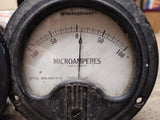 Vtg 2 Pc Parts Repair Lot Westinghouse Volts DC + Microamperes Panel Meter USA