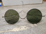 Vtg Willson Wire Rim Green Round Lens Safety Glasses Goggles Steam Punk Cosplay!