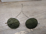 Vtg Willson Wire Rim Green Round Lens Safety Glasses Goggles Steam Punk Cosplay!
