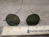 Vtg Willson Wire Rim Green Round Lens Safety Glasses Goggles Steam Punk Cosplay!