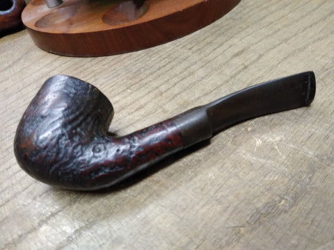 Vtg Brooks 699 Bent Billiard Imported Briar Rusticated Smoking Tobacco Pipe Ital