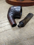 Vtg Brooks 699 Bent Billiard Imported Briar Rusticated Smoking Tobacco Pipe Ital
