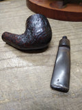 Vtg Brooks 699 Bent Billiard Imported Briar Rusticated Smoking Tobacco Pipe Ital