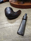 Vtg Brooks 699 Bent Billiard Imported Briar Rusticated Smoking Tobacco Pipe Ital