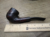 Vtg Brooks 699 Bent Billiard Imported Briar Rusticated Smoking Tobacco Pipe Ital