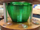 Vtg 8 Piece Wooden Bee Hive Green Glass Pipe Rack Stand Holder Tobacco Humidor