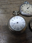 Vtg 3 Pc Pocket Watch Parts and Repair Lot Firefly, Solomax Cadillac, New Haven