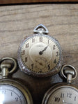 Vtg 3 Pc Pocket Watch Parts and Repair Lot Firefly, Solomax Cadillac, New Haven