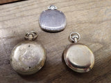 Vtg 3 Pc Pocket Watch Parts and Repair Lot Firefly, Solomax Cadillac, New Haven