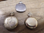 Vtg 3 Pc Pocket Watch Parts and Repair Lot Firefly, Solomax Cadillac, New Haven