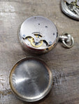 Vtg 3 Pc Pocket Watch Parts and Repair Lot Firefly, Solomax Cadillac, New Haven