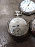 Vtg 3 Pc Pocket Watch Parts and Repair Lot New England 2 x Ingersoll