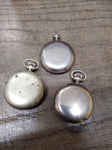 Vtg 3 Pc Pocket Watch Parts and Repair Lot New England 2 x Ingersoll