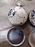 Vtg 3 Pc Pocket Watch Parts and Repair Lot New England 2 x Ingersoll