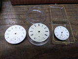 Vtg 3 Pc Pocket Watch Parts Repair Lot Civic Fidelis Movements Porcelain Dials