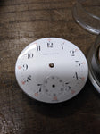 Vtg 3 Pc Pocket Watch Parts Repair Lot Civic Fidelis Movements Porcelain Dials