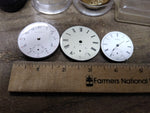 Vtg 3 Pc Pocket Watch Parts Repair Lot Civic Fidelis Movements Porcelain Dials