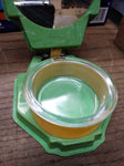 Vtg Antique Folding Travel Shaving Mirror w/Soap Bowl Green Marbled Celluloid