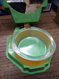 Vtg Antique Folding Travel Shaving Mirror w/Soap Bowl Green Marbled Celluloid