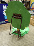 Vtg Antique Folding Travel Shaving Mirror w/Soap Bowl Green Marbled Celluloid