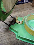 Vtg Antique Folding Travel Shaving Mirror w/Soap Bowl Green Marbled Celluloid