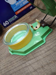 Vtg Antique Folding Travel Shaving Mirror w/Soap Bowl Green Marbled Celluloid