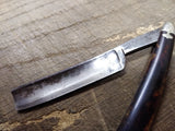 Vtg 1902 Geo W Korn Double Hollow Straight Edge Razor Celluloid Scales Bolsters