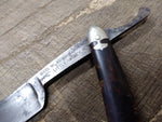 Vtg 1902 Geo W Korn Double Hollow Straight Edge Razor Celluloid Scales Bolsters