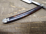 Vtg 1902 Geo W Korn Double Hollow Straight Edge Razor Celluloid Scales Bolsters